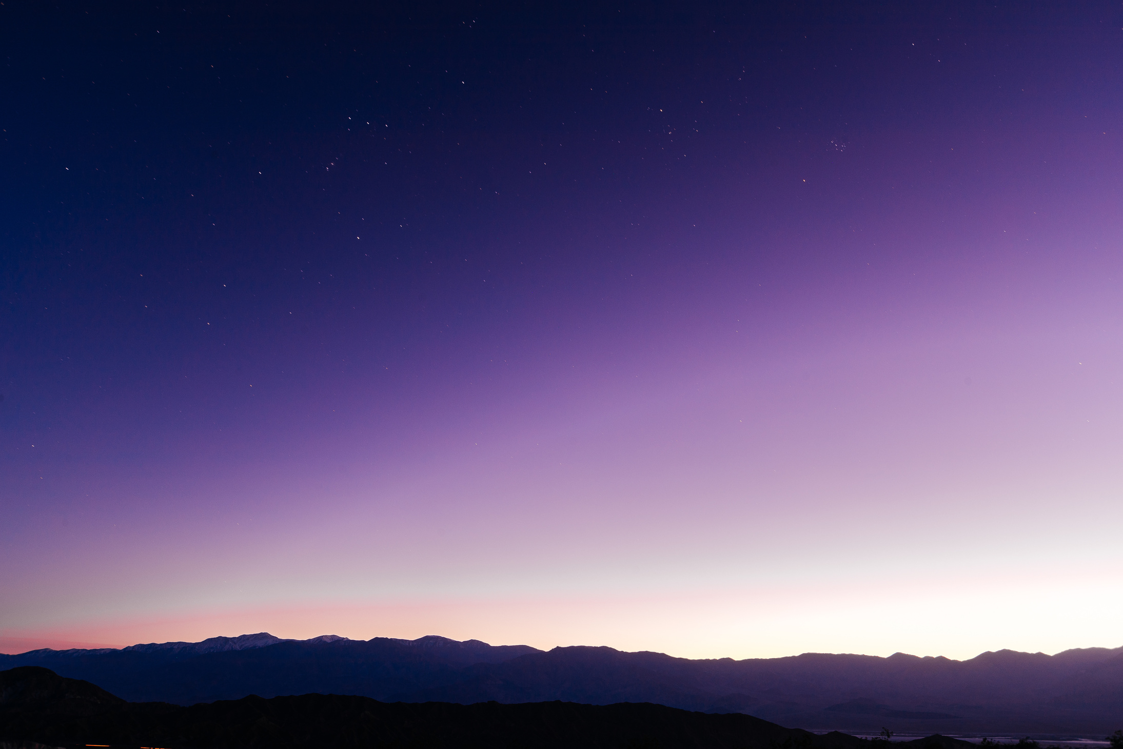 Mountain top view at night 